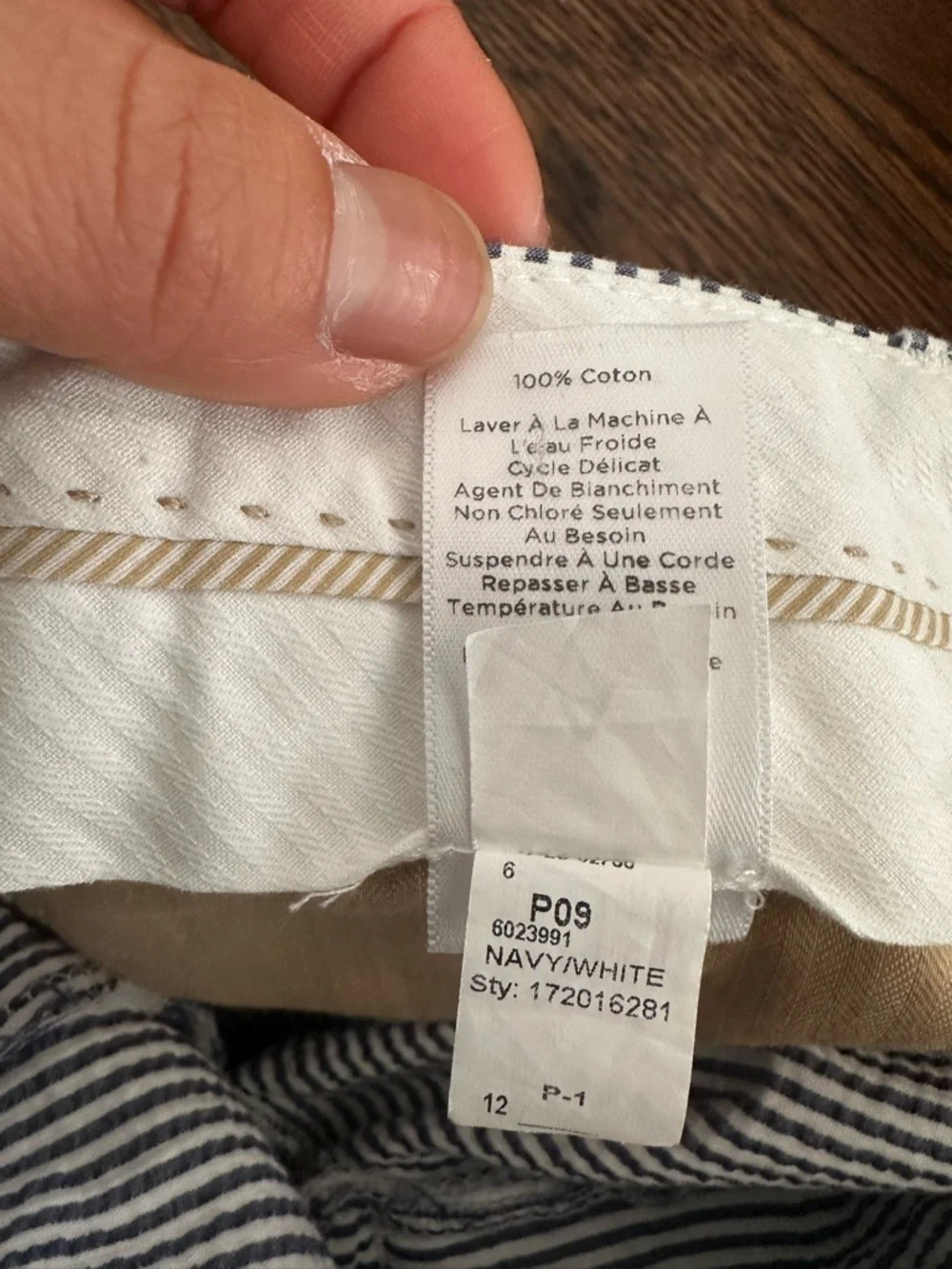 Talbots Chelsea Navy and White Striped Cotton cropped capri Pants - Picture 7 of 13